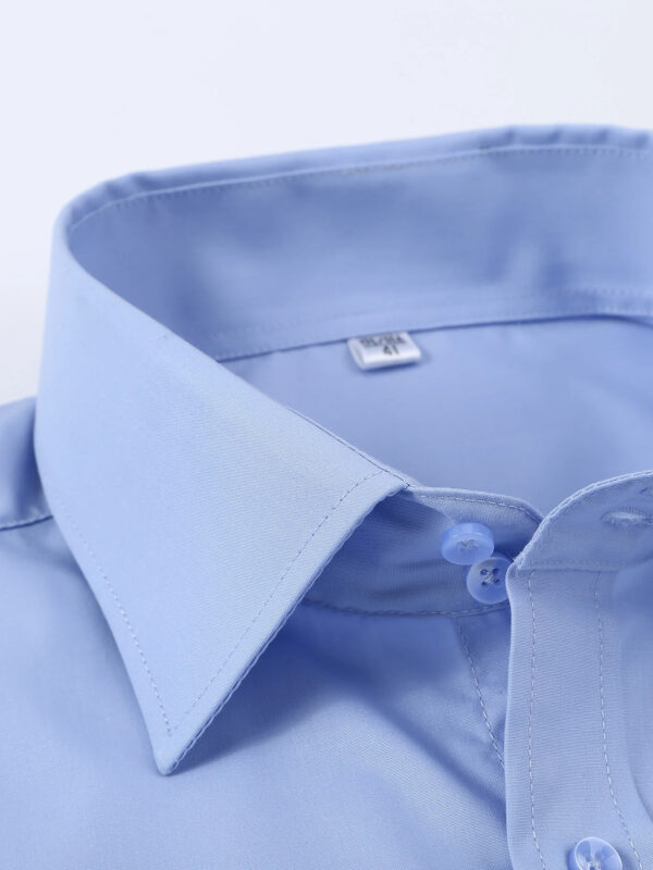 Men’s Slim Fit French Cuff Shirt – Business Formal Solid Color Dress Shirt - Image 4