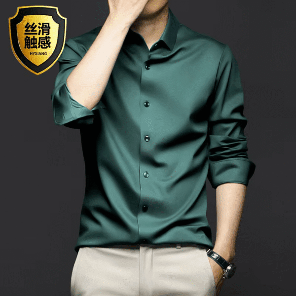 Men’s Wrinkle-Free White Business Shirt – S to 5XL, Long Sleeve, Non-Iron Dress Shirt - Image 2