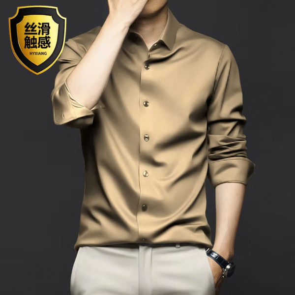 Men’s Wrinkle-Free White Business Shirt – S to 5XL, Long Sleeve, Non-Iron Dress Shirt - Image 3