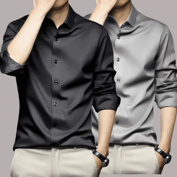 Men’s Wrinkle-Free White Business Shirt – S to 5XL, Long Sleeve, Non-Iron Dress Shirt