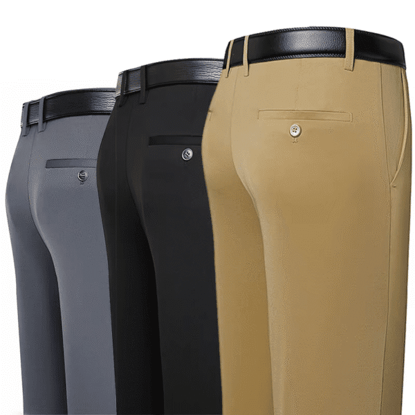 Men’s Summer Business Casual Trousers – Thin, Elastic, Solid Color