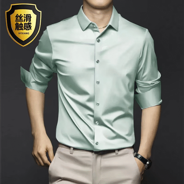 Men’s Wrinkle-Free White Business Shirt – S to 5XL, Long Sleeve, Non-Iron Dress Shirt - Image 4