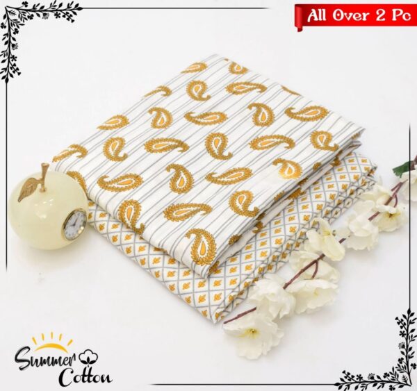 2 Pc Micro Polo Cotton Suit – Digital Floral Print for Mid Summer